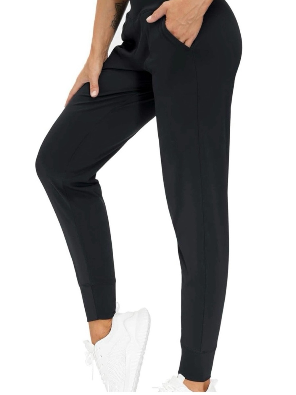 The Gym People Women's Black Jogger Track Pants - Comfortable Everyday Fit